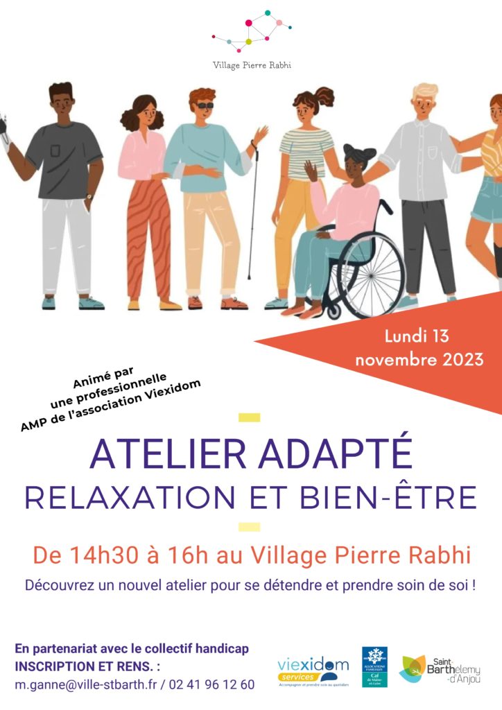 Affiche atelier adapté relaxation et bien-être